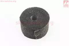 Термолента глушника жароміцна (ширина 50мм, толщина 1.5мм) бухта - 5метрів, чорна, (Китай)