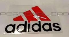 Наклейка логотип ADIDAS (14x9) червоно-чорна (0009)