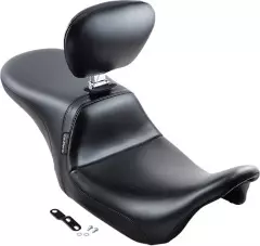 Сидіння Le Pera Daytona 2-UP 08‑19 FLHT/ FLHR/ FLHX/ FLTR гладке з спинкою (0801-0706), Чорний