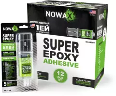 Клей NOWAX SUPER BOND епоксидний двокомпонентний прозорий 20гр