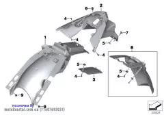 Комплект удлинителя брызговика задн. (71607695031)