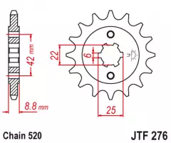 Зірка передня JT Sprockets JTF276.16