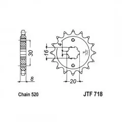 Зірка передня JT Sprockets JTF718.12