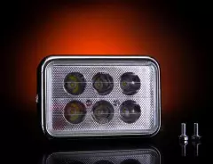 Фара (у зборі) 4T CB125, CG125 (квадратна, LED, 6 діодів, 18W), (EVO-2)
