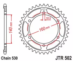 Зірка задня JT Sprockets JTR502.44