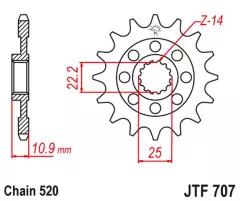 Зірка передня JT Sprockets JTF707.14
