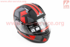 Шлем Scorpion SCO-162 закрытый с откидным подбородком + очки, Черный/Серый/Красный, S