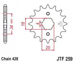 Зірка передня JT Sprockets JTF259.14