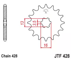 Зірка передня JT Sprockets JTF428.13