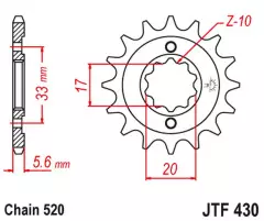Зірка передня JT Sprockets JTF430.15