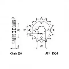 Зірка передня JT Sprockets JTF1554.14