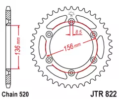 Зірка задня JT Sprockets JTR822.46