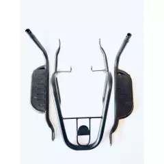 Багажник задній металевий Alpha (з підніжками) (чорний), (BBCm)