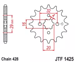 Зірка передня JT Sprockets JTF1425.15