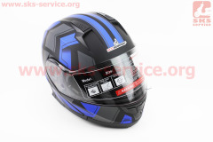 Шлем Scorpion SCO-162 закрытый с откидным подбородком + очки, Черный/Серый/Синий, S