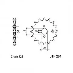 Зірка передня JT Sprockets JTF264.15