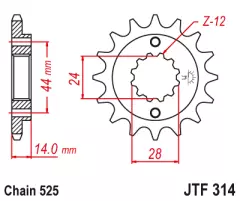 Зірка передня JT Sprockets JTF314.15