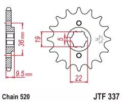 Зірка передня JT Sprockets JTF337.13