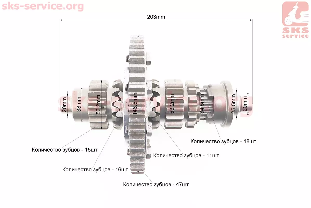 Диференціал в зборі Z=47, Z=15x16, Z=11 JR-Q12E (120-1), з блокуванням (TATA) - Фото 3