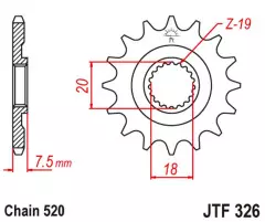 Зірка передня JT Sprockets JTF326.12