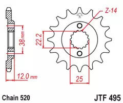 Зірка передня JT Sprockets JTF495.15