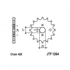 Звезда передняя JT Sprockets JTF1264.17