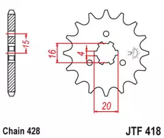 Зірка передня JT Sprockets JTF418.14
