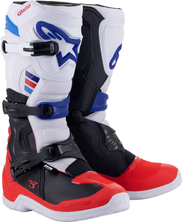 Мотоботи Alpinestars TECH 3, Білий/Червоний/Синій, 9
