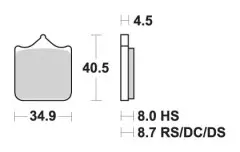 Колодки гальмівні дискові SBS KH604/4 STREET EXCEL SINTER передні чорні, Чорний
