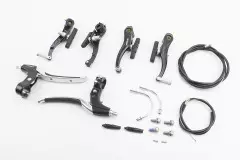 Гальма V-brake, (2 колеса) з ручками чорне, (ALHONGA)