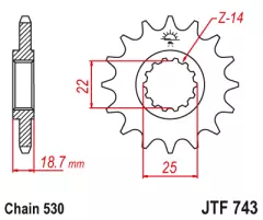 Зірка передня JT Sprockets JTF743.15