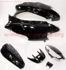 Пластик комплект фарбовані 6 деталей Honda DIO AF-35 чорний (Китай)