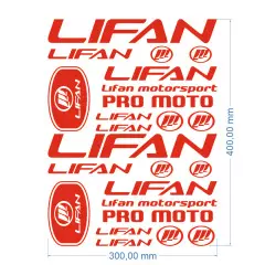 Наклейка логотип Lifan Universal, Червоний