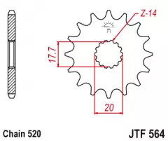 Зірка передня JT Sprockets JTF564.12