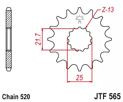 Зірка передня JT Sprockets JTF565.18
