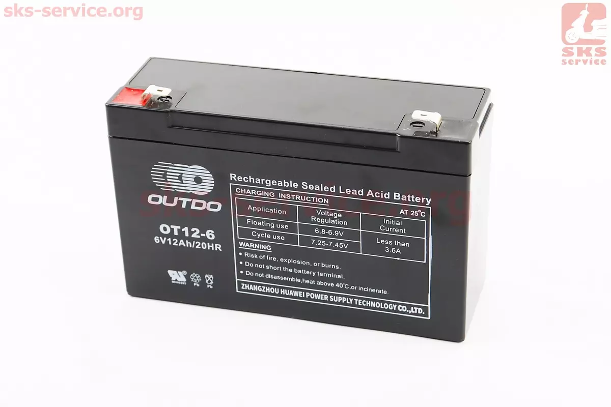 Акумулятор OUTDO OT12-6 6V12Ah для ДБЖ, іграшок та ін.