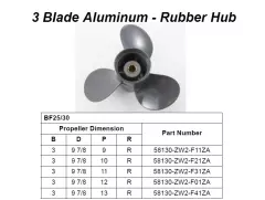 Гвинт гребний 9-7/8"x12", 3 лопаті (58130-ZW2-F01ZA)