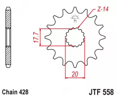Зірка передня JT Sprockets JTF558.18