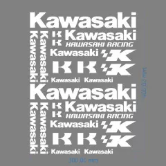 Наклейка логотип Kawasaki Universal, Білий
