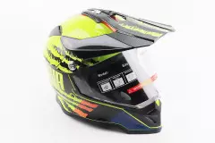 Шолом кросовий BLD-819-7, Чорний/Жовтий/Помаранчевий, М