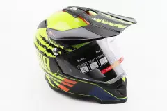 Шолом кросовий BLD-819-7, Чорний/Жовтий/Помаранчевий, S