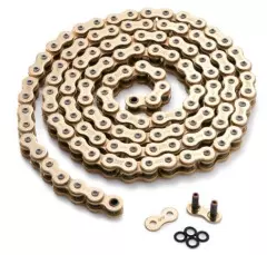 Ланцюг приводний 520HV-128L O-Ring Kawasaki ZZR250, Yamaha R1, Dirt Bike, ATV, (жовта, сальникова), (RES)