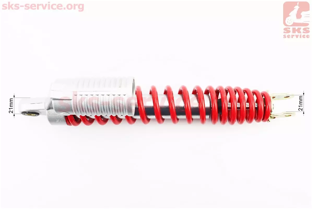 Амортизатор задній GY6 345мм діаметр 53мм (втулка 10мм/вилка 8мм) червоний (Китай) - Фото 3