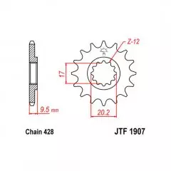 Зірка передня JT Sprockets JTF1907.14