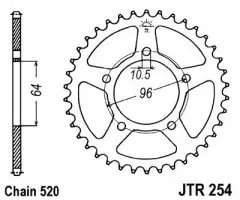 Зірка задня JT Sprockets JTR254.37