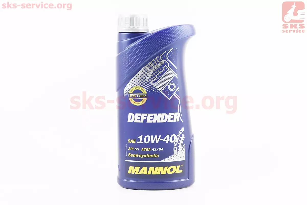 Олива моторна MANNOL DEFENDER 4T напівсинтетична універсальна 10W-40 1л