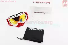 Окуляри VEMAR кросові/ендуро/ATV (хамелеон скло), MJ-1024-4, Білий/Червоний