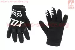 Моторукавички FOX, Чорний/Білий, XL