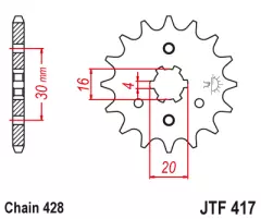 Зірка передня JT Sprockets JTF417.17