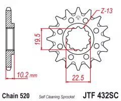 Зірка передня JT Sprockets JTF432.13SC